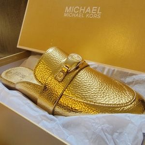 Michael Kors Gold Mules